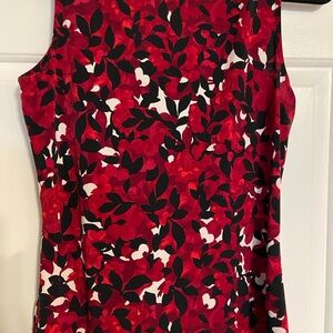 White House Black Market Red and Black Floral Dress